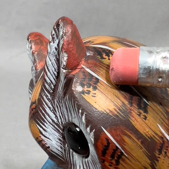 Vtg Action International Stone Art Owl Bird Hand Painted Brown Carved Figurine - Picture 11 of 15